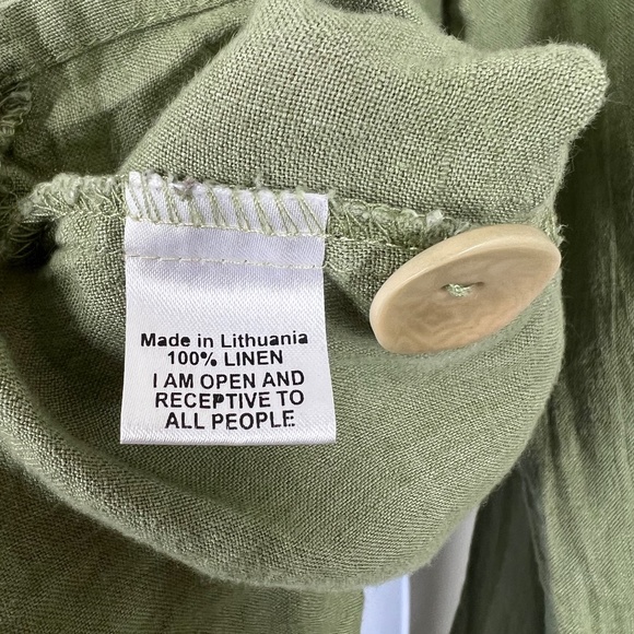 FLAX Button down with stitching accents, Oversized Buttons S, Coastal sage - Picture 6 of 16